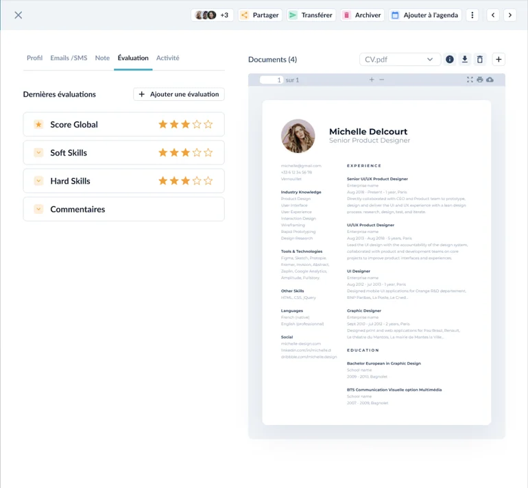 Fill in the candidate profile
